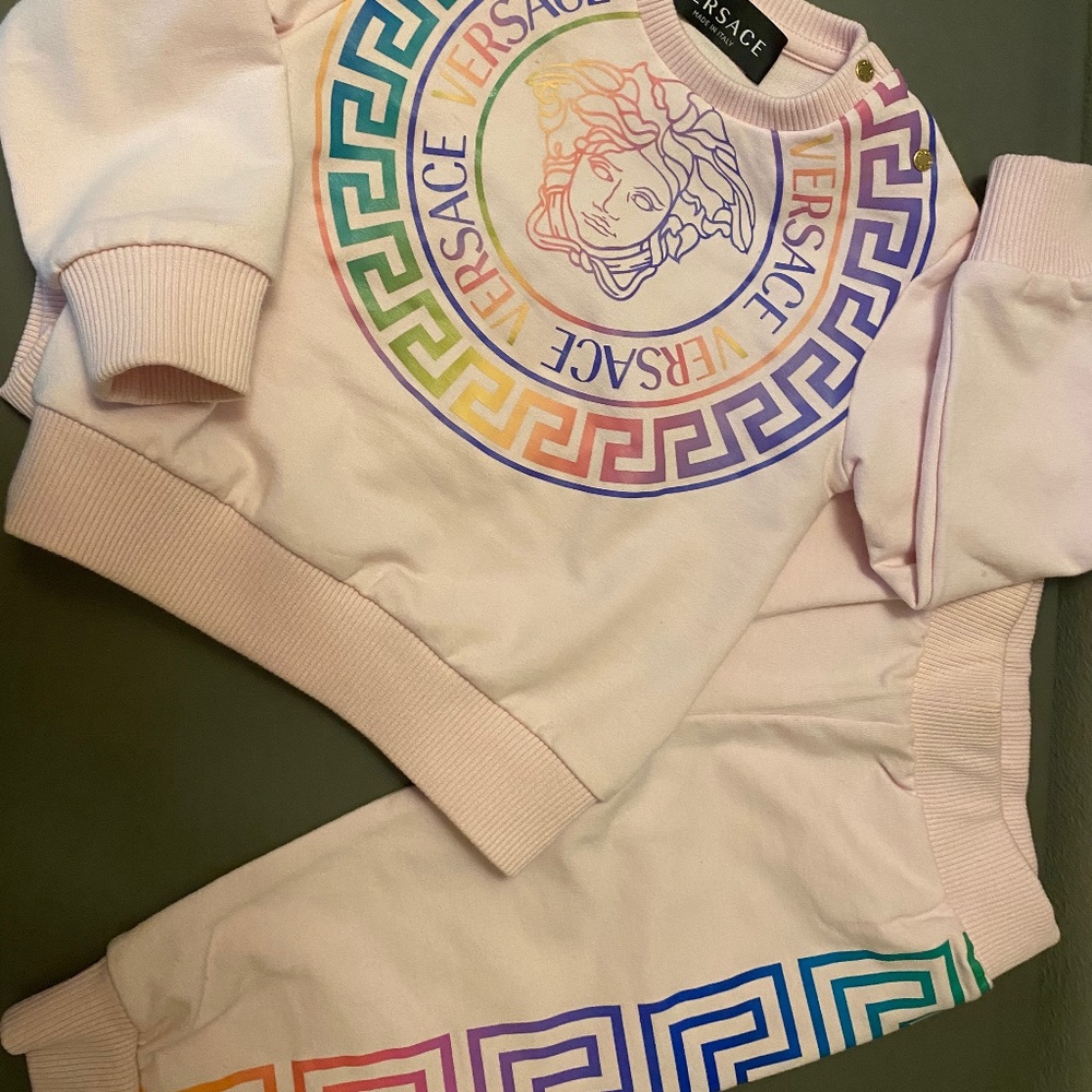 Versace Greca Print Pink Sweat Suit